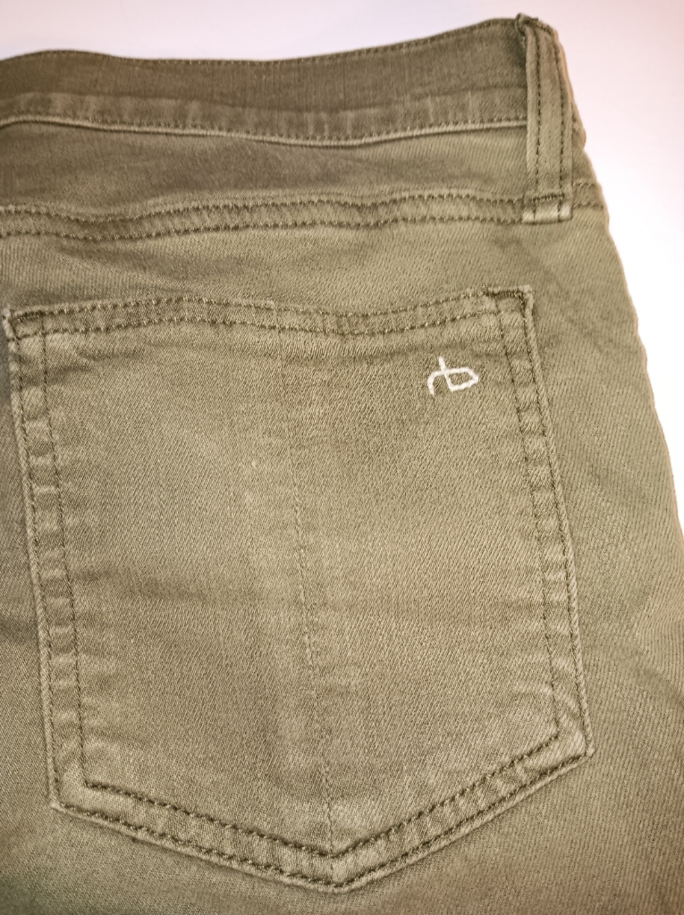 Women's RAG & BONE Skinny Jeans Denim‎ Distressed Army Green Size 29 Inseam 30